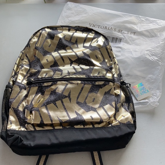 PINK Victoria's Secret Bags Nwt Pink Victorias Secret Black Gold